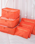 Barnaby’s 6 Piece Travel Cubes - Orange - Packing Organizers
