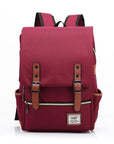 City Vintage Backpack - Dark Red / 16inch - Backpacks