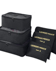 Barnaby’s 6 Piece Travel Cubes - Black - Packing Organizers