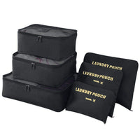 Barnaby’s 6 Piece Travel Cubes - Black - Packing Organizers