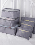 Barnaby’s 6 Piece Travel Cubes - Gray - Packing Organizers