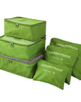 Barnaby’s 6 Piece Travel Cubes - Lime Green - Packing 