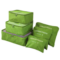 Barnaby’s 6 Piece Travel Cubes - Lime Green - Packing 
