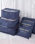 Barnaby’s 6 Piece Travel Cubes - Navy - Packing Organizers