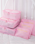 Barnaby’s 6 Piece Travel Cubes - Pink - Packing Organizers