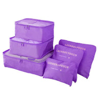 Barnaby’s 6 Piece Travel Cubes - Purple - Packing Organizers