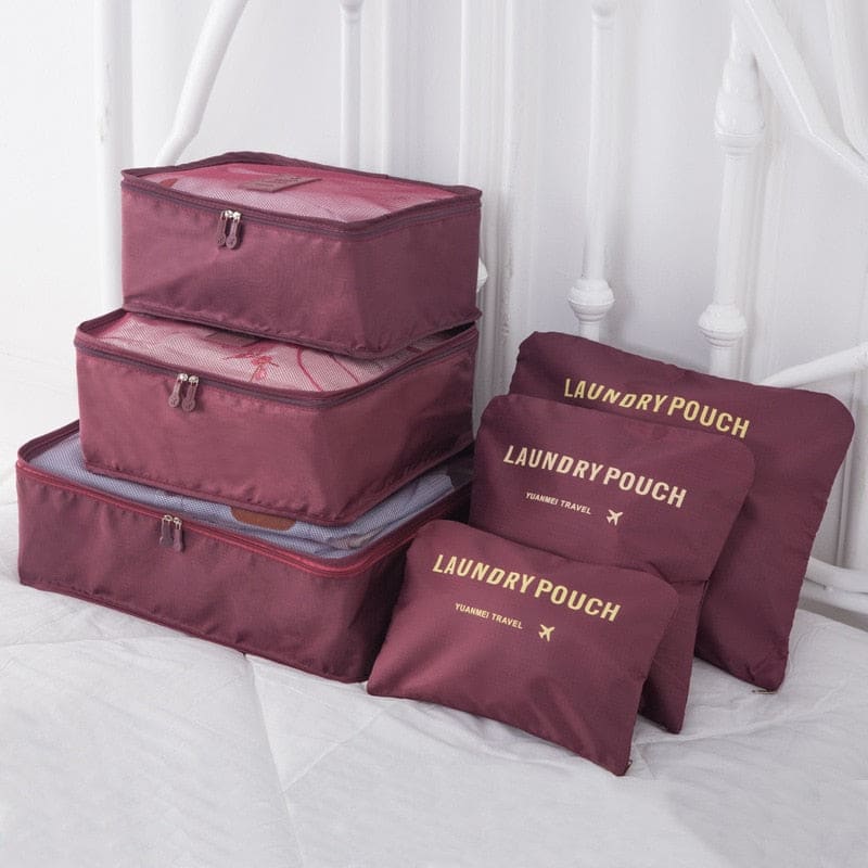 Barnaby’s 6 Piece Travel Cubes - Wine - Packing Organizers