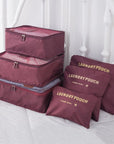 Barnaby’s 6 Piece Travel Cubes - Wine - Packing Organizers