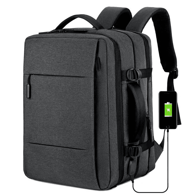 City Hopper Backpack-charcoal-usb-charging