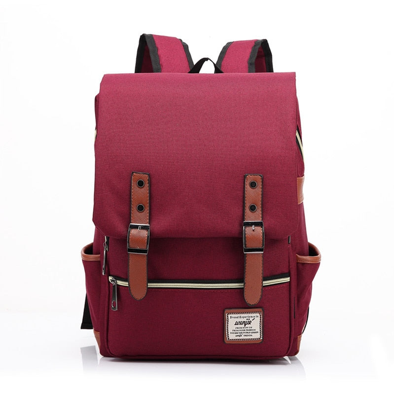 City Vintage Backpack - Dark Red / 16inch - Backpacks