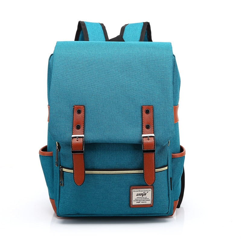 City Vintage Backpack - Turquoise / 16inch - Backpacks