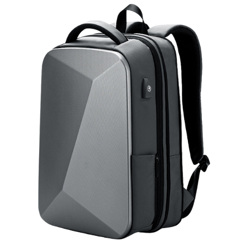 Hardshell Anti-Theft Backpack USB Charging - Gray