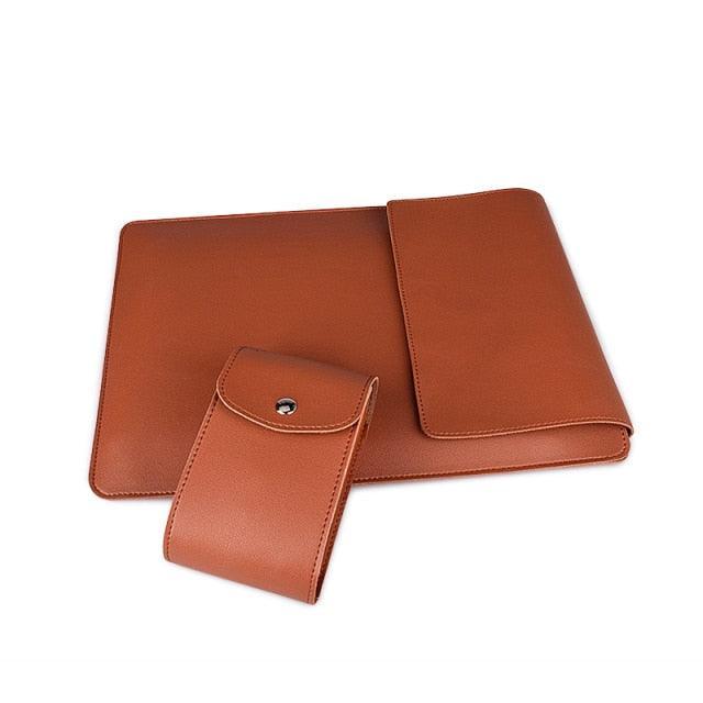 PU Leather Laptop Sleeve with Stand & Bag-laptop-apple