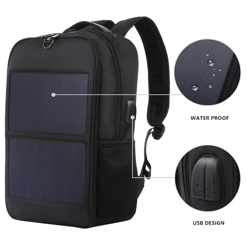 Solar Panel Power Backpack with Dual USB interface - 